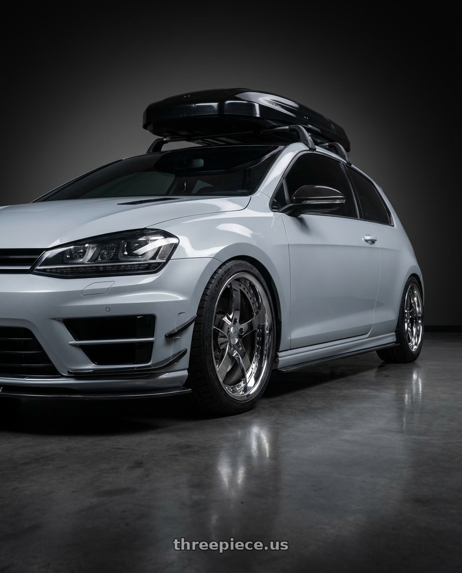 2015 VW GTI with Work Equip E05 5x112 19x9+40 o disk 3d Chrome wheels
