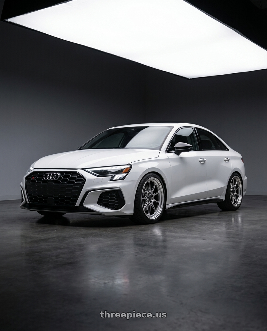 2024 Audi S3 8Y with Konig Countergram 5x112 19x8.5+43 Hyper Chrome / Machined Lip wheels