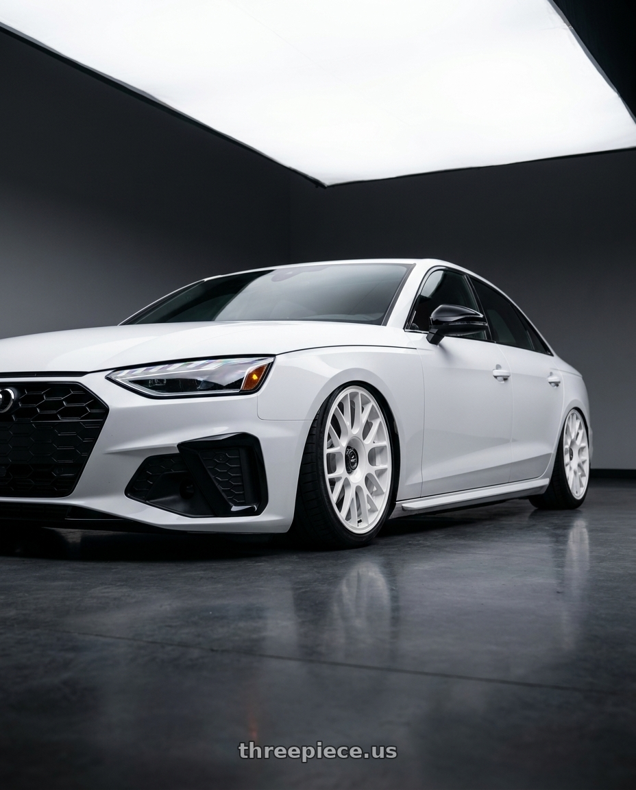 2020 Audi S4 with fifteen52 APEX 5x108 / 5x112 18x8.5 +45 RALLY WHITE (GLOSS WHITE) wheels