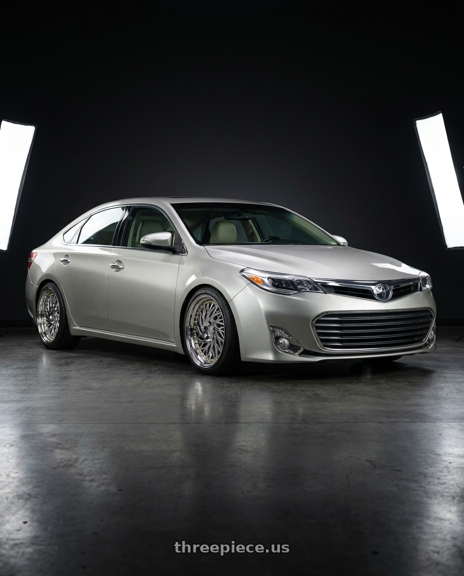 2013 toyota avalon with Aodhan DS03 5x114.3 18x9.5 +30 Vacuum Chrome w/Gold Rivets wheels