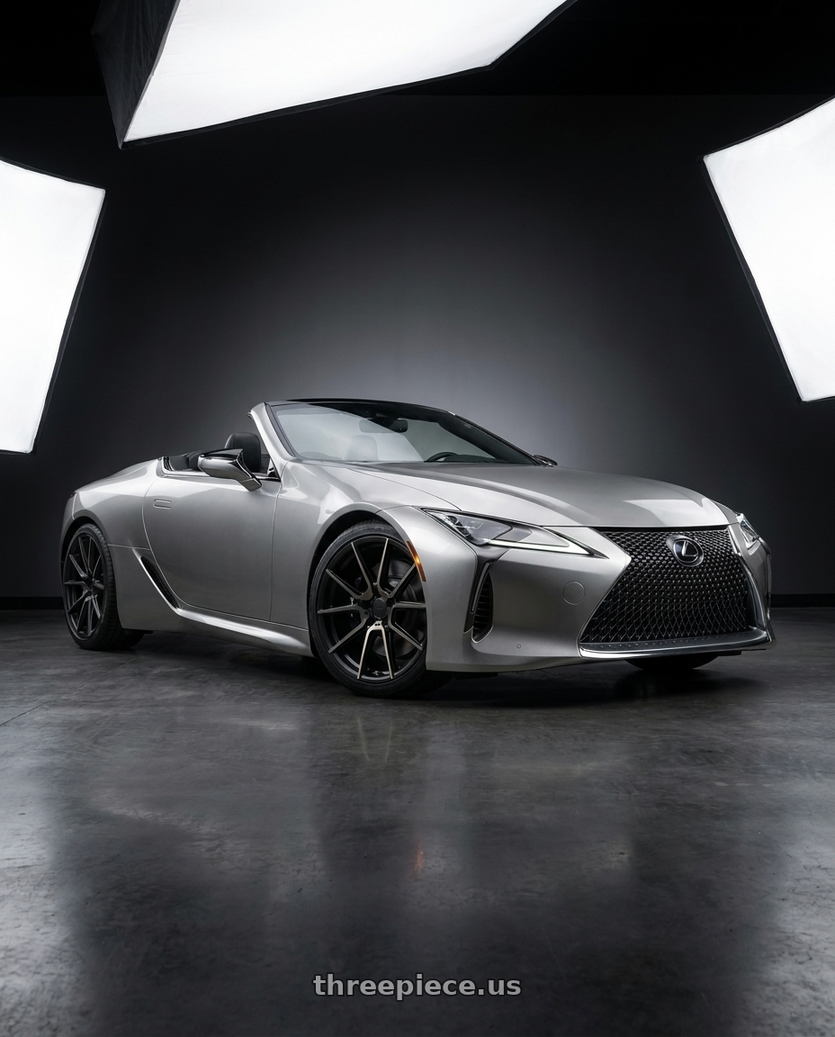 2021 lexus lc 500 convertible with TSW CHRONO 5X120 21X9 +25 MATTE BLACK W/ MACHINE FACE & DARK TINT wheels