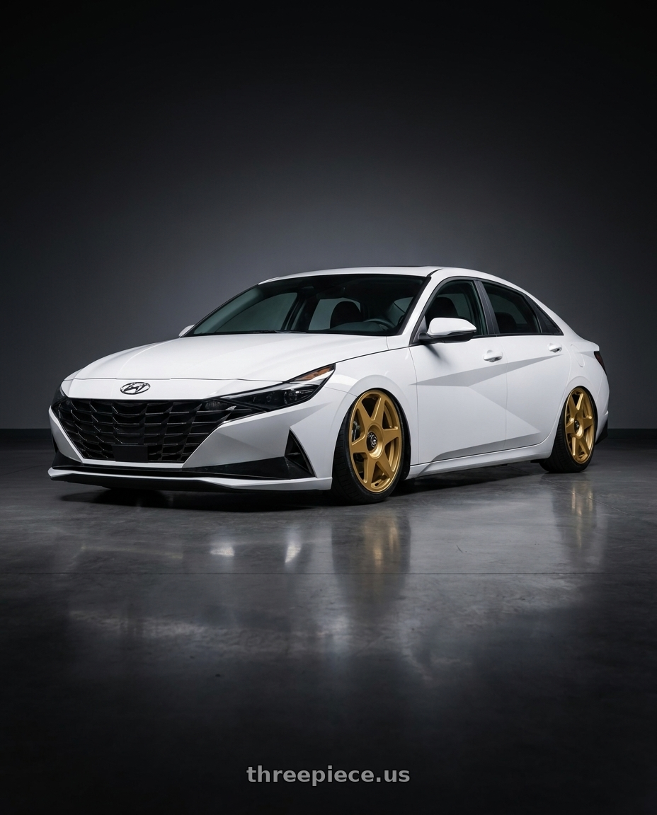2024 Hyundai Elantra N with fifteen52 TARMAC EVO 5x114.3 / 5x120 19x8.5 +35 GOLD (GLOSS GOLD) wheels