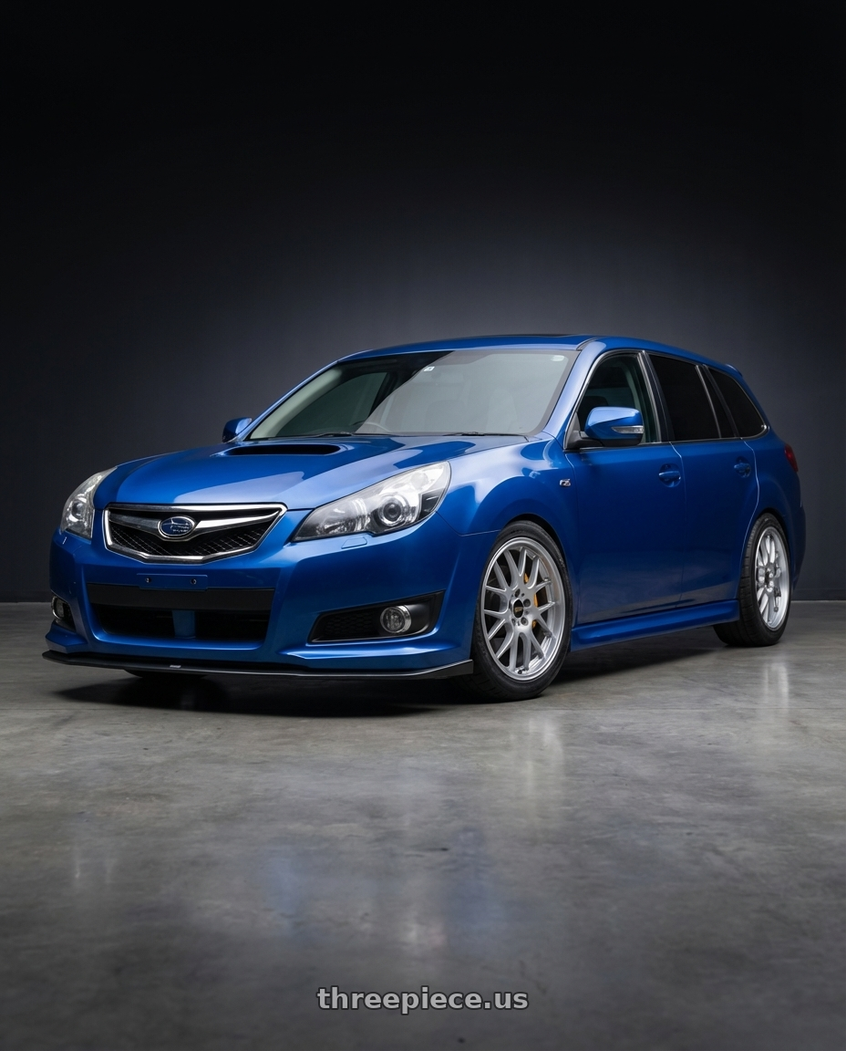 2011 Subaru Legacy tS with BBS RG-R 5x114.3 19x9.5+22 Sport Silver wheels