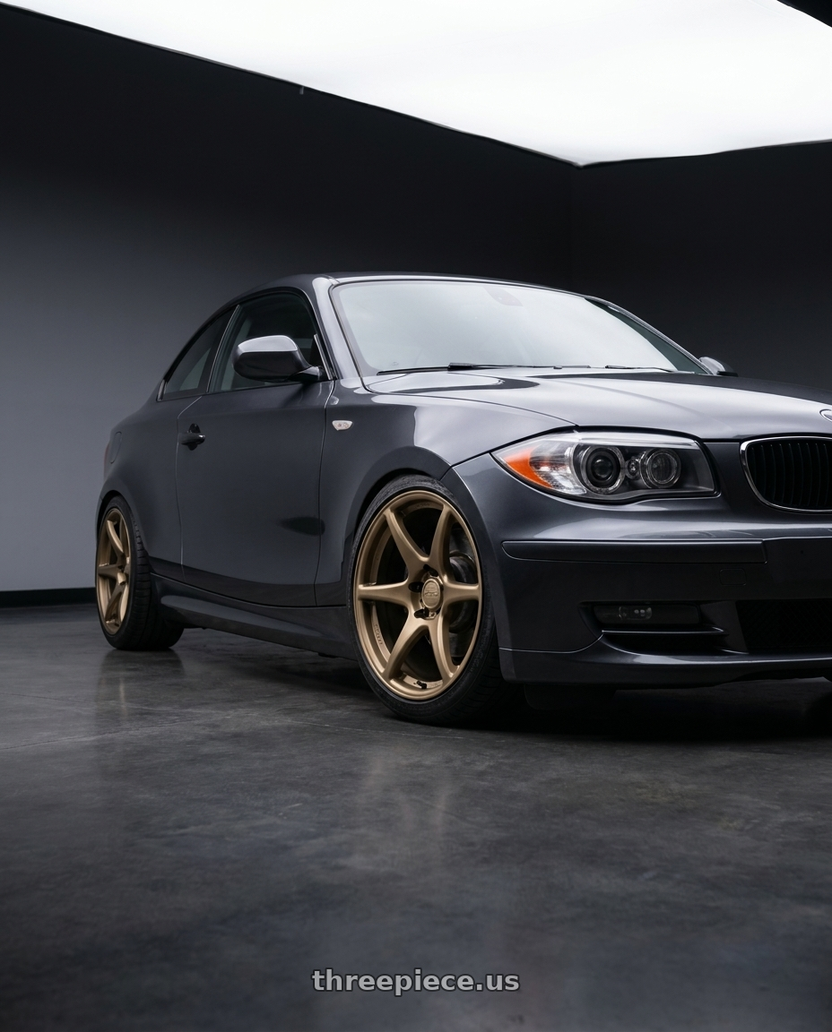 2012 BMW 1 Series E82 with Kansei K11B Tandem 5X120 18x8.5 35 Bronze wheels