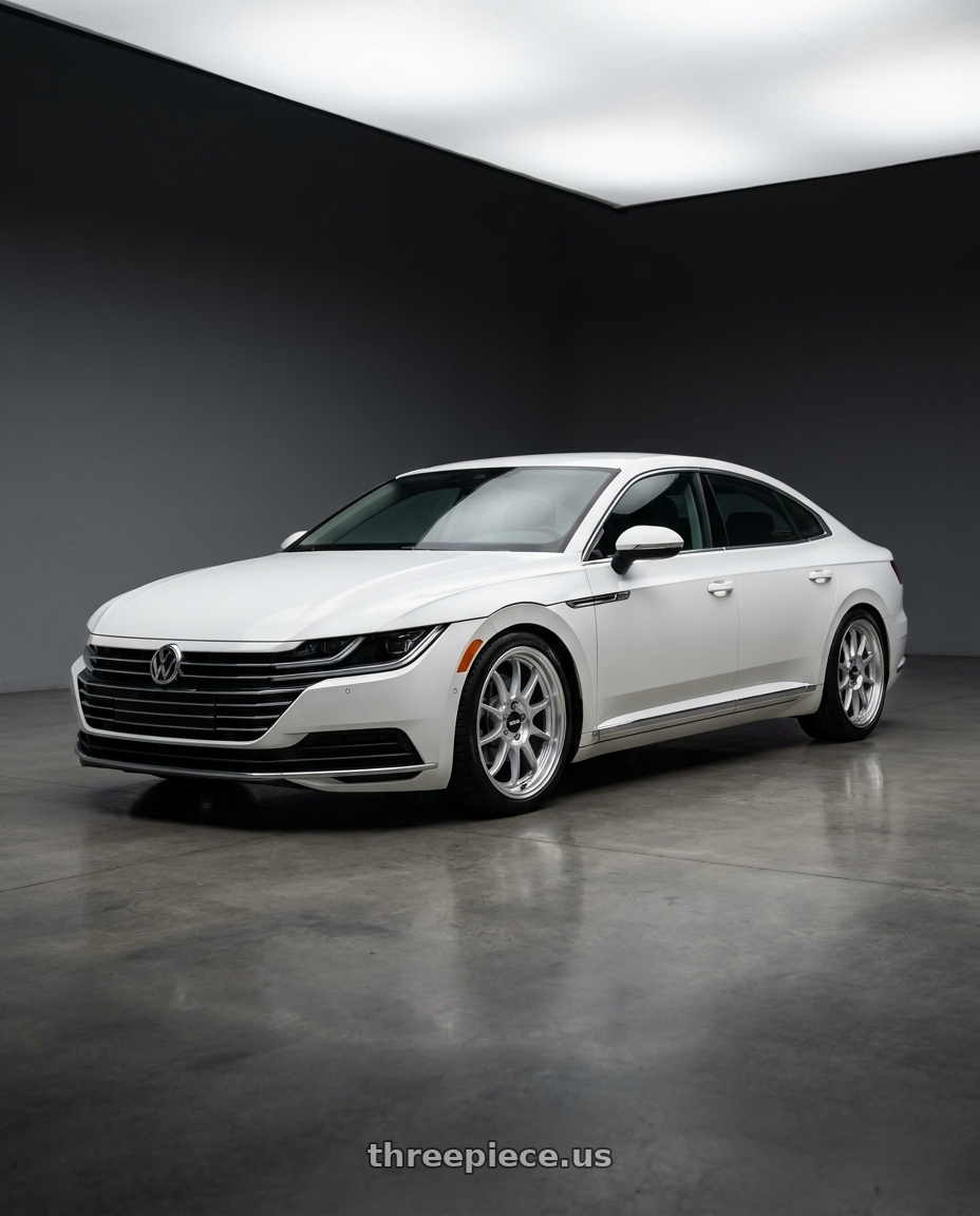 2024 Eg Arteon White with Rotiform 1PC R134 FLG 5X120 18X8.5 +35 GLOSS SILVER wheels