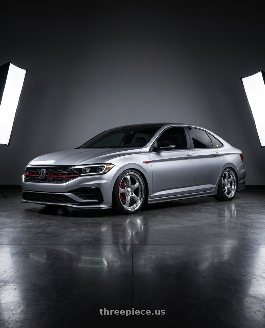 2020 vw gli with Work Wheels VS-KF 5x114.3 18x9.5+1 Light Grey Silver R Disk FULL REVERSE wheels