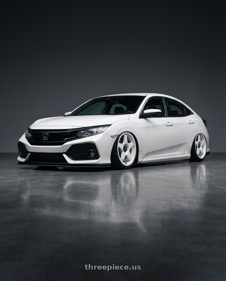 2024 Honda Civic with fifteen52 CHICANE 5x114.3 / 5x120 19x8.5 +35 RALLY WHITE (GLOSS WHITE) wheels