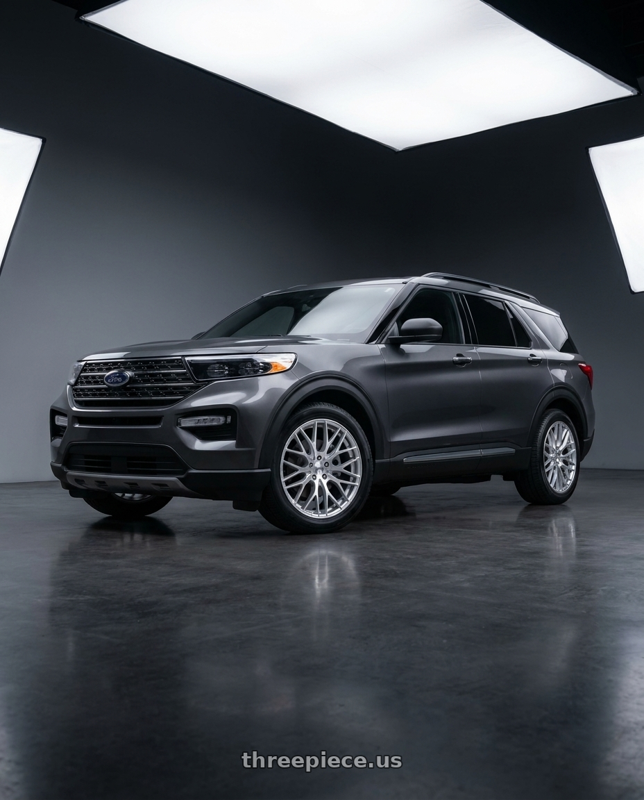 2026 Ford Explorer Active 100A with TSW MALLORY 5X114.3 18X8 +40 SILVER W/ MIRROR CUT FACE wheels