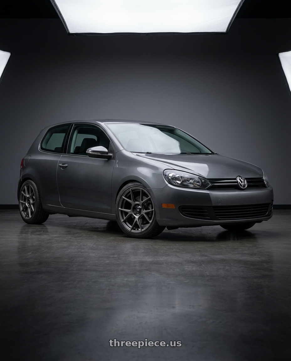 2013 Volkswagen GTI MK6 with Konig Ampliform 5x112 18x8.5+43 Dark Metallic Graphite wheels