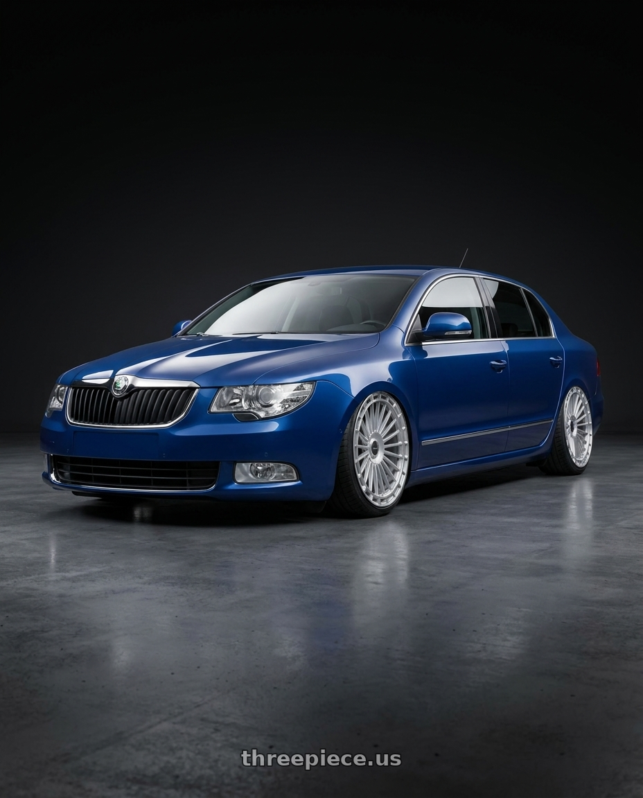 2014 skoda superb with MV Forged MVF40 blank 22x9 BLANK Diamond Silver wheels