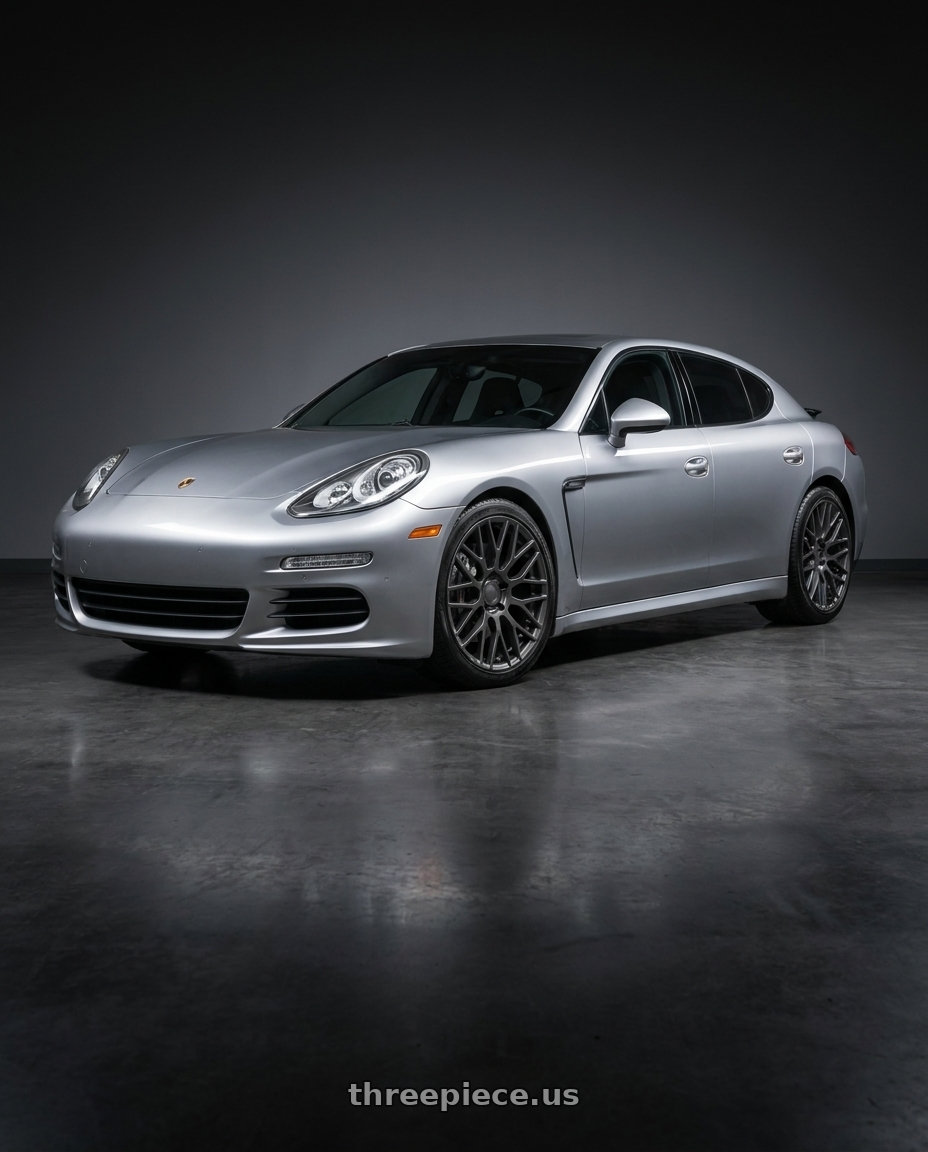 2014 porsche panamera 4 with Vors DG38 5x114.3 19x10  +35 Gun Metal Graphite fit Mustang Performance Pack Style wheels