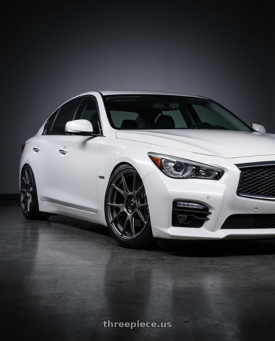 2020 Infiniti Q50 with Konig Ampliform 5x114.3 20x9.5+25 Dark Metallic Graphite wheels