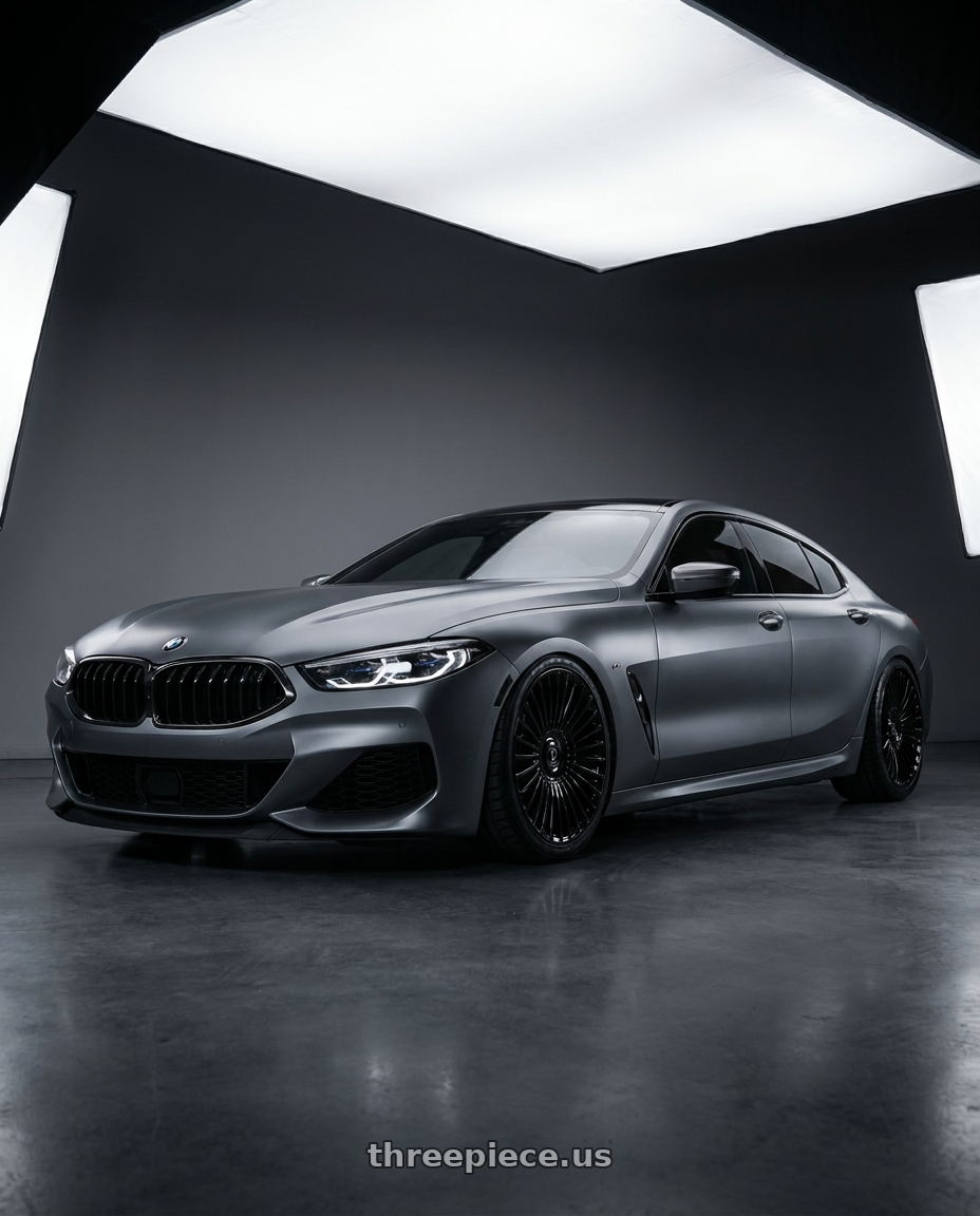 2020 bmw 840I grand coupe with DOLCE LUXURY TRENTO 5x112/5x120 22x9 +30 Glossy Black wheels