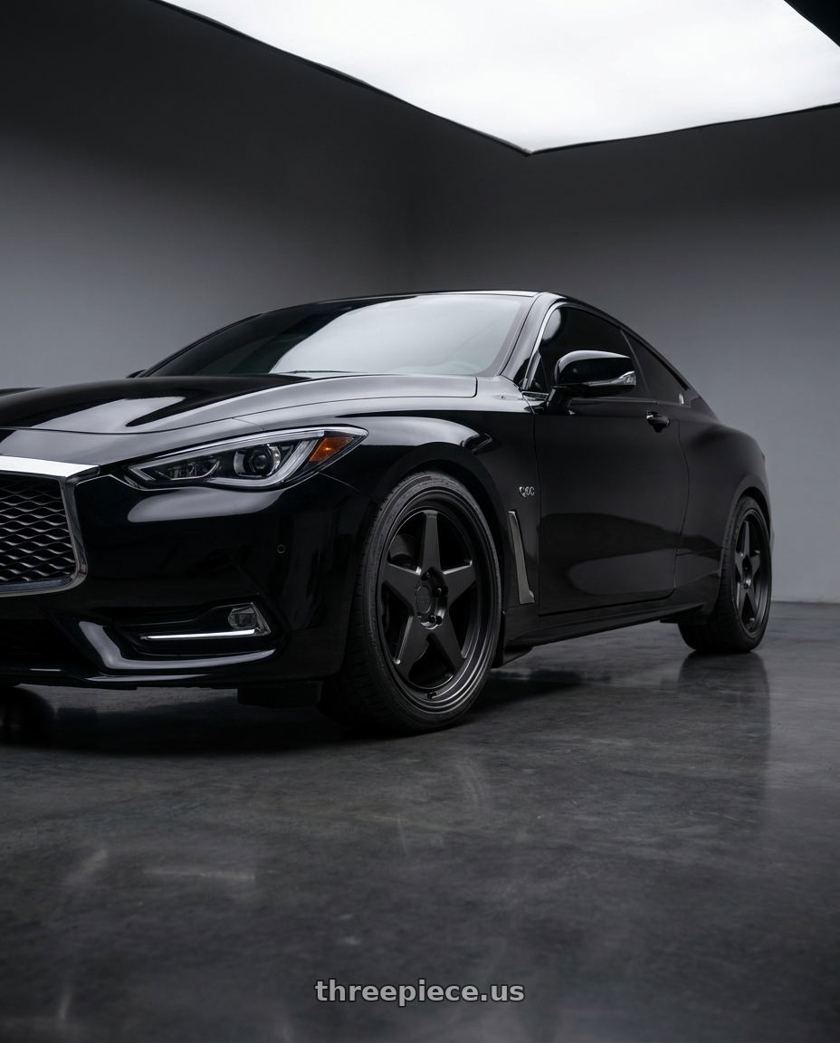 2017 infiniti q60 premium with KATANA RACING KR03 5x114.3 18x8 +40 Matte Black wheels