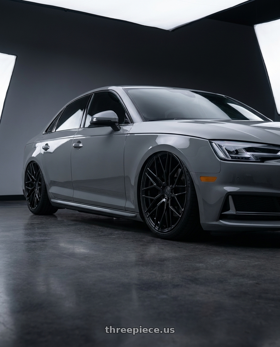 2023 Audi S4 B9 with Avant Garde Wheels M520R 5X112 20x10 +25 Gloss Black wheels