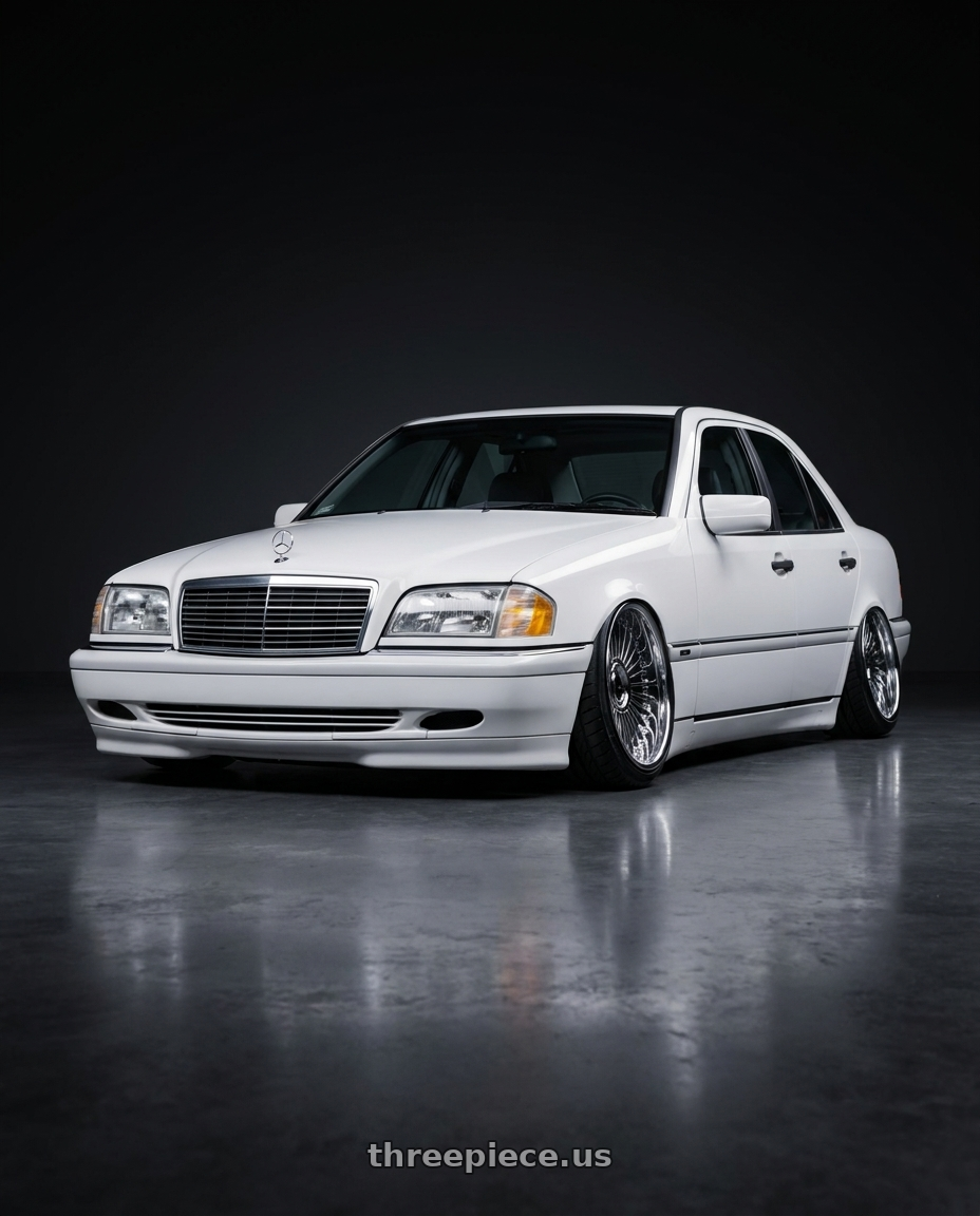 1999 Mercedes-Benz C230 Kompressor with Work Emitz Black Polish 5x100 19x10.0 +38 wheels