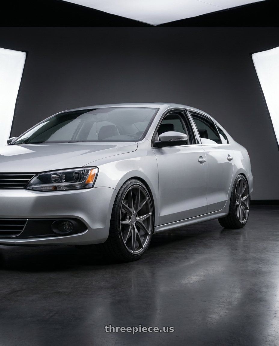 2016 Volkswagen Jetta GLI MK6 with Niche 1PC M116 MISANO 5X112 18X8 +42 MATTE GUN METAL wheels