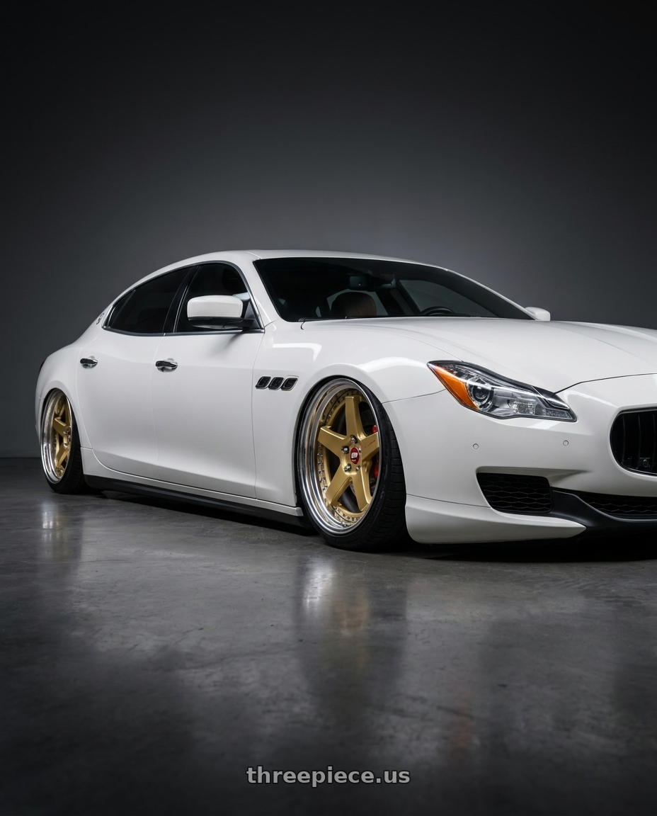 2014 maserati quattroporte gts  with Work Zistance W5s 5x114.3 20x10.5+32 s disk Gold wheels