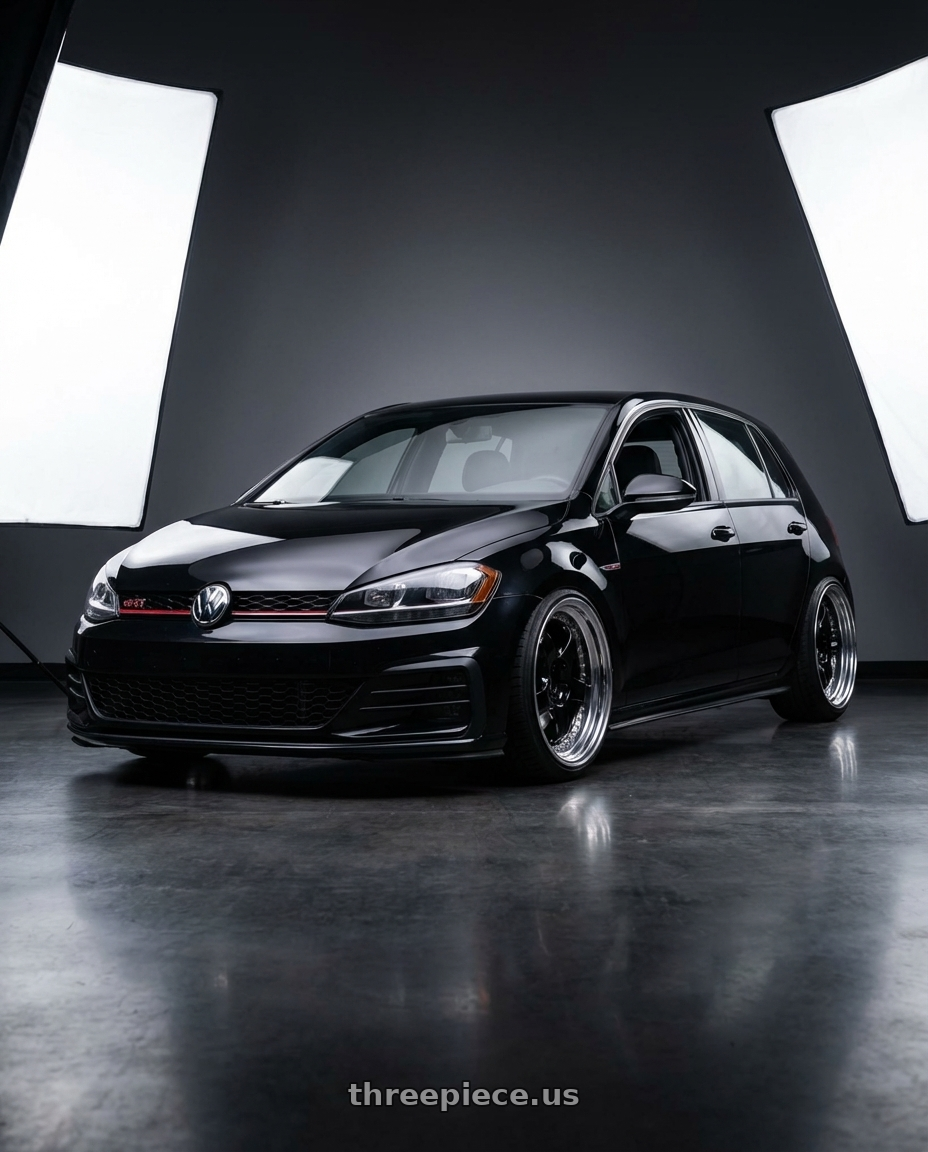 2021 Volkswagen Gti S Black with Work Meister S1 3P 5x100 18x8.5+41 A Disk Black wheels
