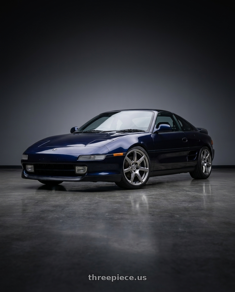1998 Toyota MR2 with Work Emotion T7r 5x100 18x8.5 +30 Gt Silver wheels