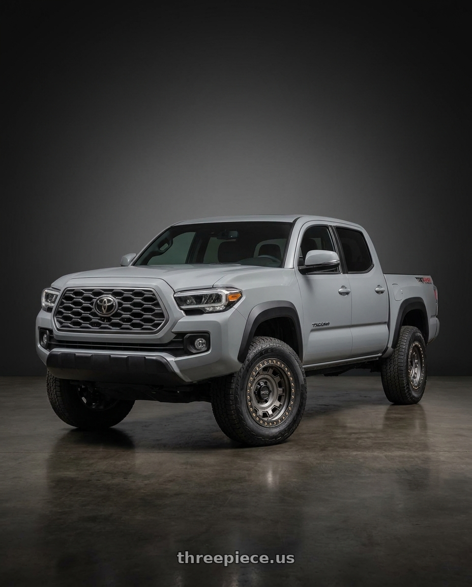 2021 Toyota Tacoma TRD Sport with KMC KM236 TANK BEADLOCK 6X139.7 17X9 -15 ANTHRACITE wheels