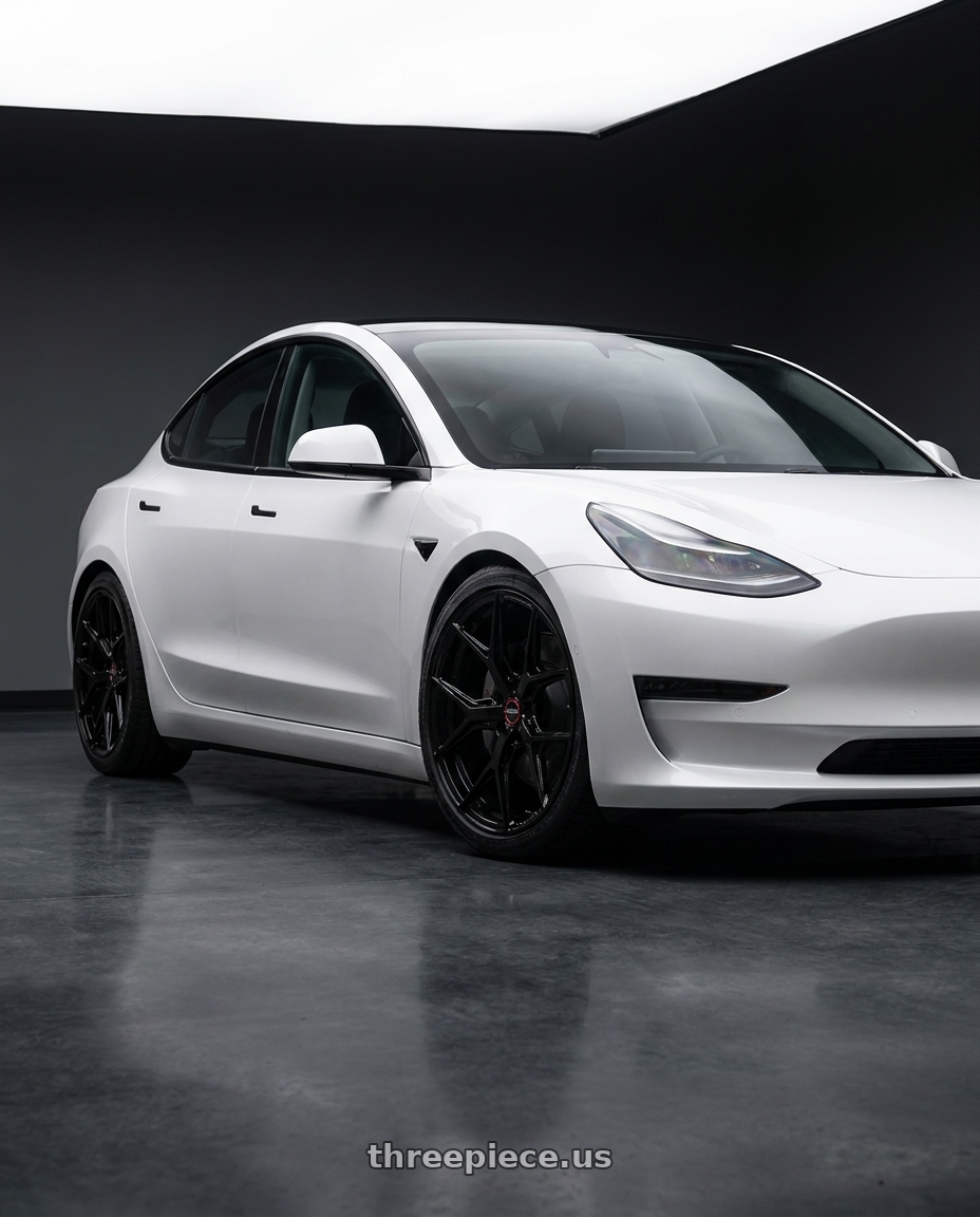 2023 Tesla Model 3 with Vossen HF-5 19x9.5 / 5x114.3 / ET40 / Deep Face / 73.1 - Gloss Black Wheel - HF5-9N63 wheels