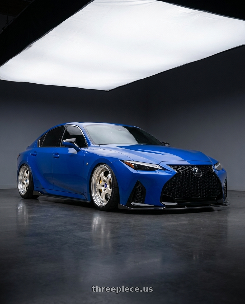 2021 Lexus IS 350 F-Sport with Work Meister S1 3P 5x114.3 19x9.5+45 L Disk Bright Buff Finish wheels