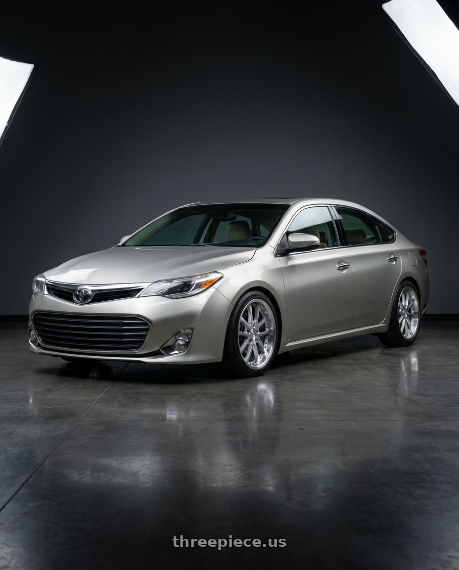 2013 toyota avalon with Vors AR5 5x114.3 17x9 +30 Silver Machine Face Lip Chrome Rivet wheels