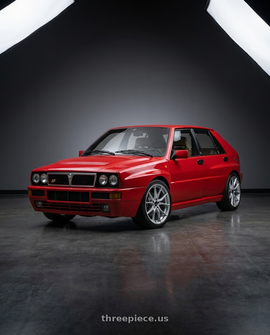 1994 Lancia Delta Integrale Hf with Advanti Racing 80S Hybris 5X120 18x8 +35 Silver with Machined Face wheels