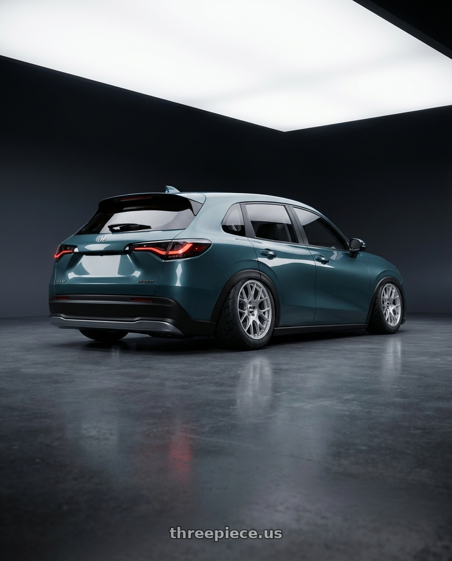 2024 Honda hrv sport  with BBS CH-R 5x130 19x8.5 +51 Brilliant Silver Polished Rim Protector wheels rear three quarter view meaty tires