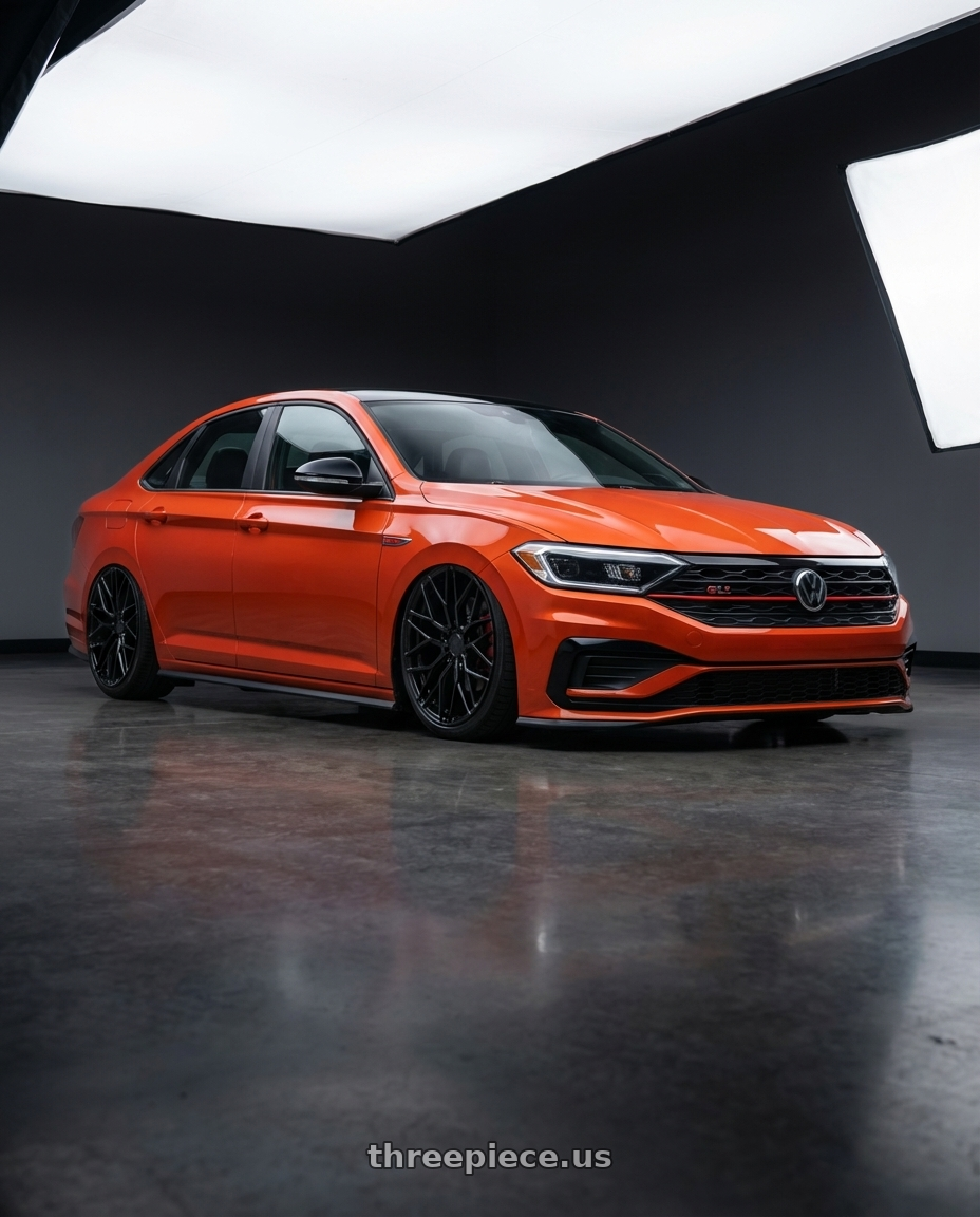 2023 Volkswagen Jetta GLI MK7 with Avant Garde Wheels M520R 5X112 19x8.5 +35 Gloss Black wheels