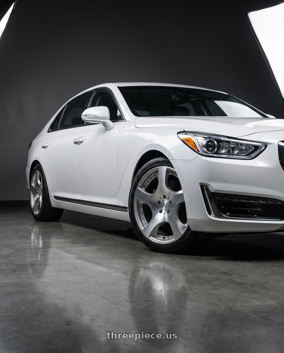 2018 genesis g90 ultimate with MRR VP3 5x114.3 20x10.5  +40 Silver Machine Face wheels