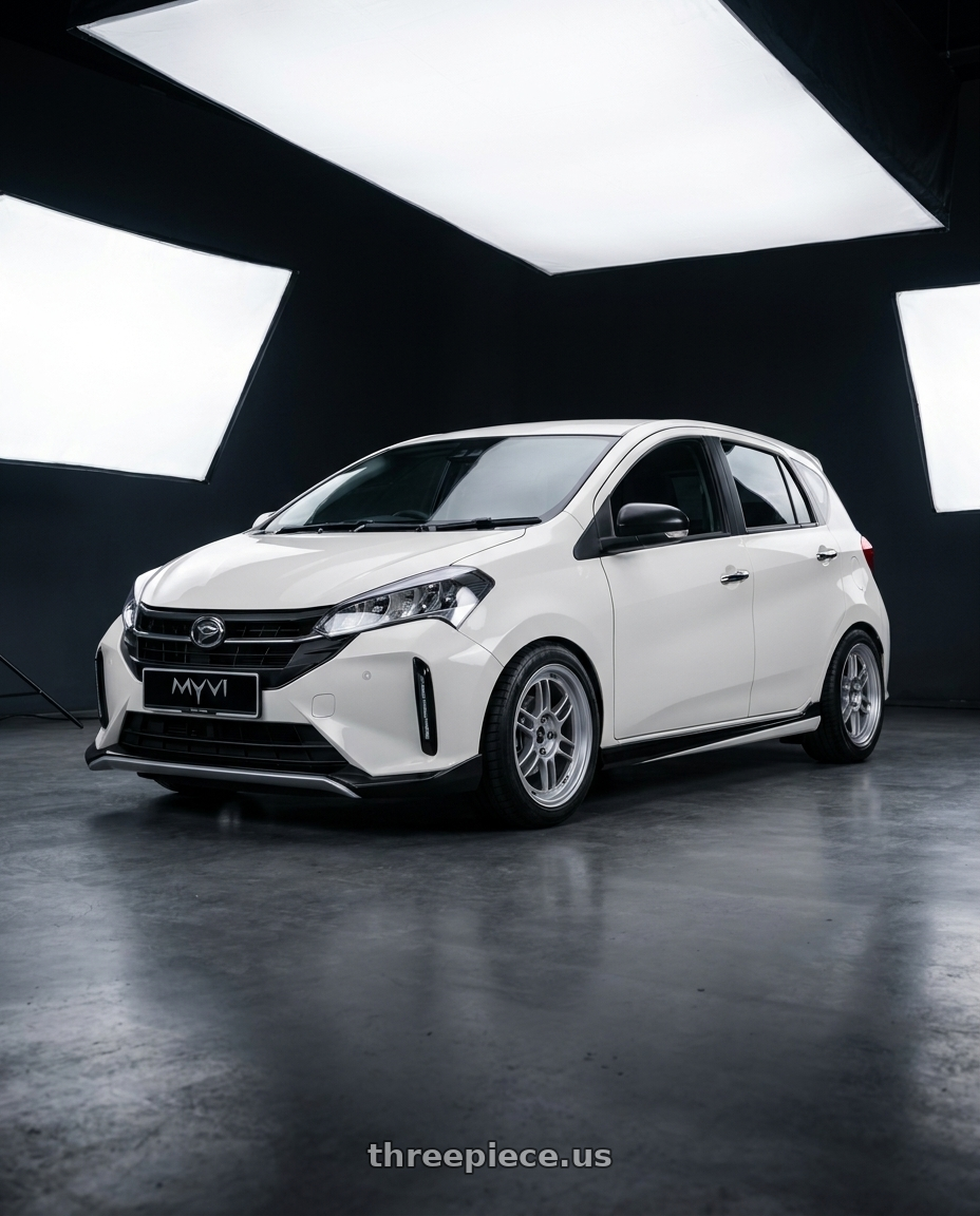 2022 Daihatsu Sirion with Enkei RPF1 4x100 15x7+35 Silver wheels
