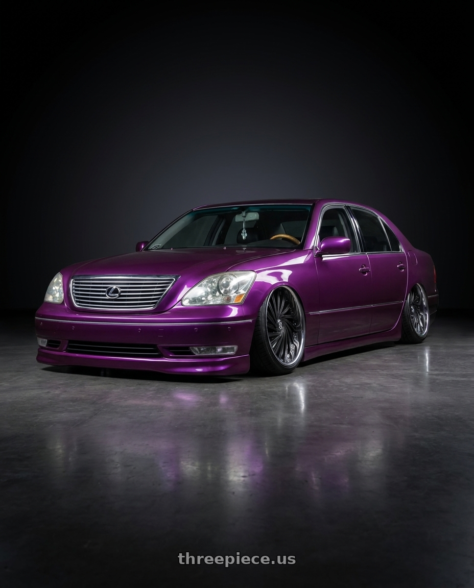 2005 Lexus ls430 with DUB 2PC S241 DAZED 5X120.65/5X127 24X10 +5 MATTE BLACK DOUBLE DARK TINT wheels