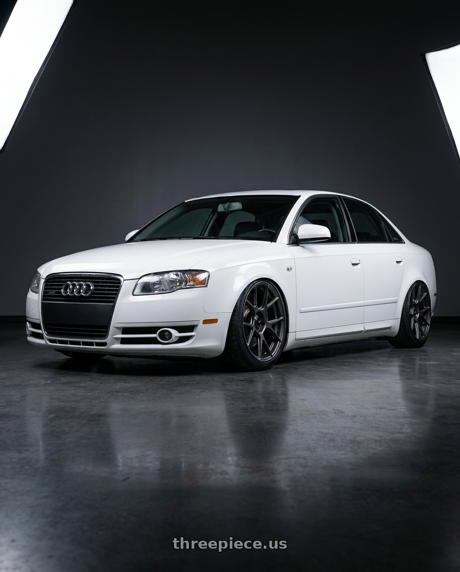 2010 Audi A4 B7 with Konig Ampliform 5x112 19x8.5+32 Dark Metallic Graphite wheels