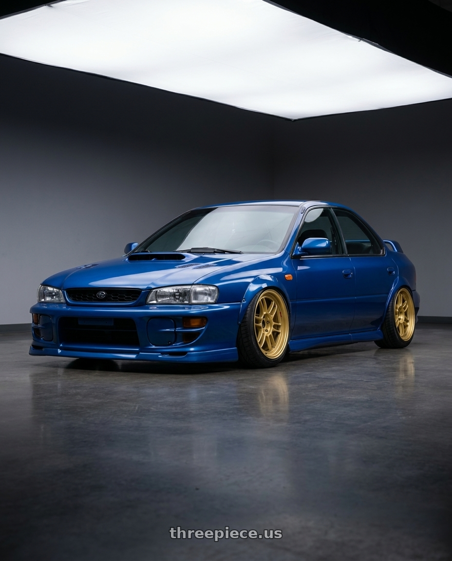 1998 Subaru impreza gc8 with Enkei RPF1 5x100 17x8+45 Gold wheels