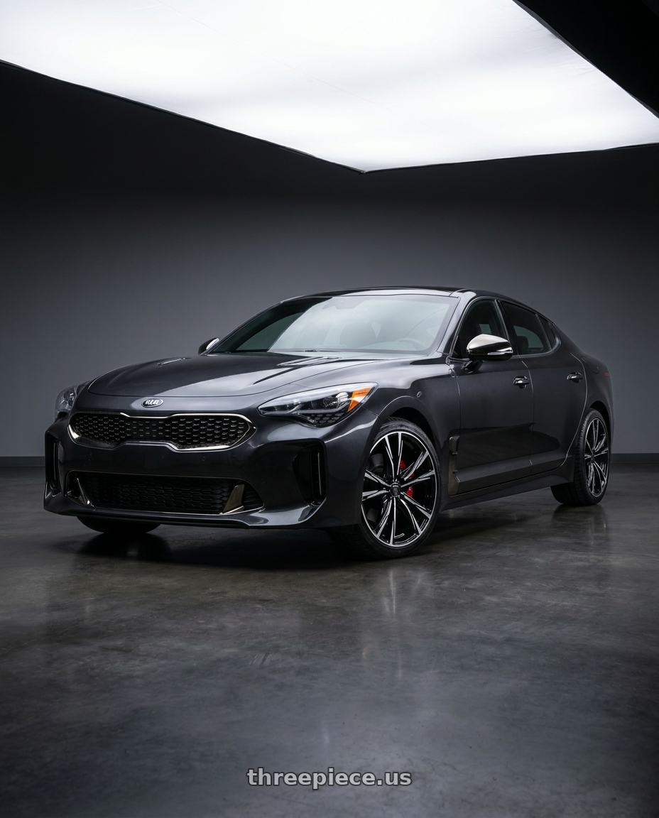 2018 Kia stinger GT2 with WHITE DIAMOND WD2750 5x114.3 20x9 +35 Black / Machined wheels