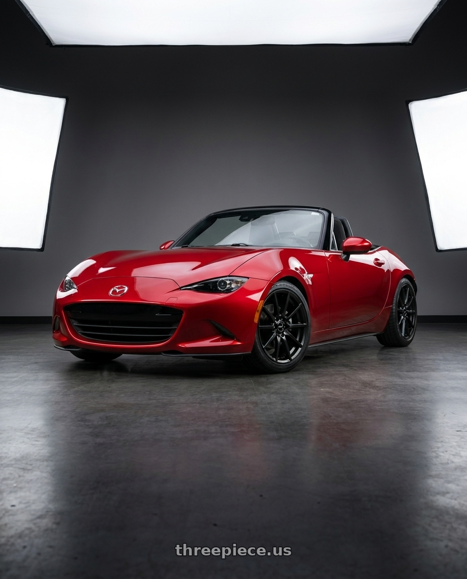 2016 Mazda MX-5 Miata with Focal 453BK F-53 4X100/4X108 17x8 +42 Black wheels