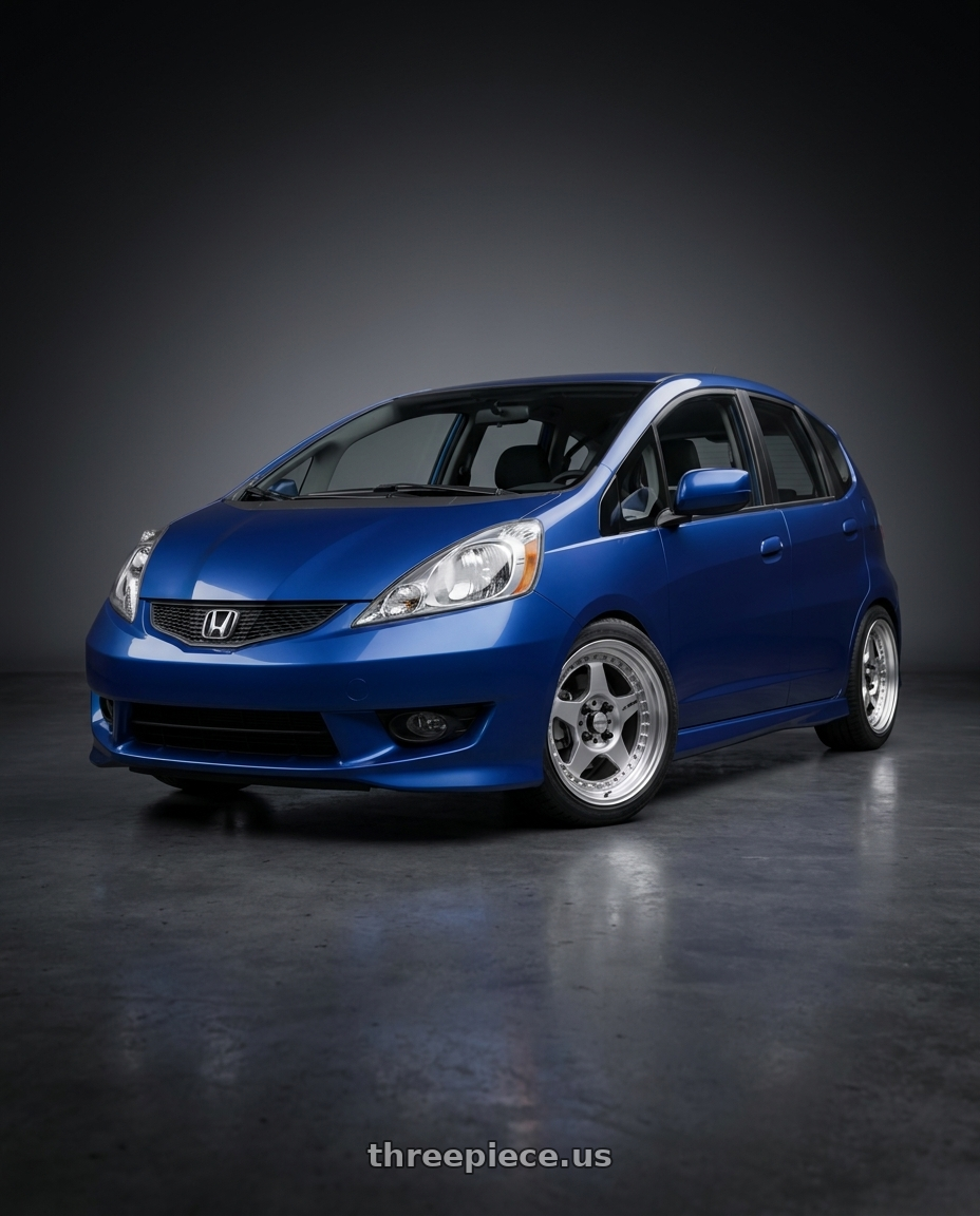 2012 Honda Fit with Work Meister Cr01 4x100 16x7+35 A Disk Bright Buff Finish wheels