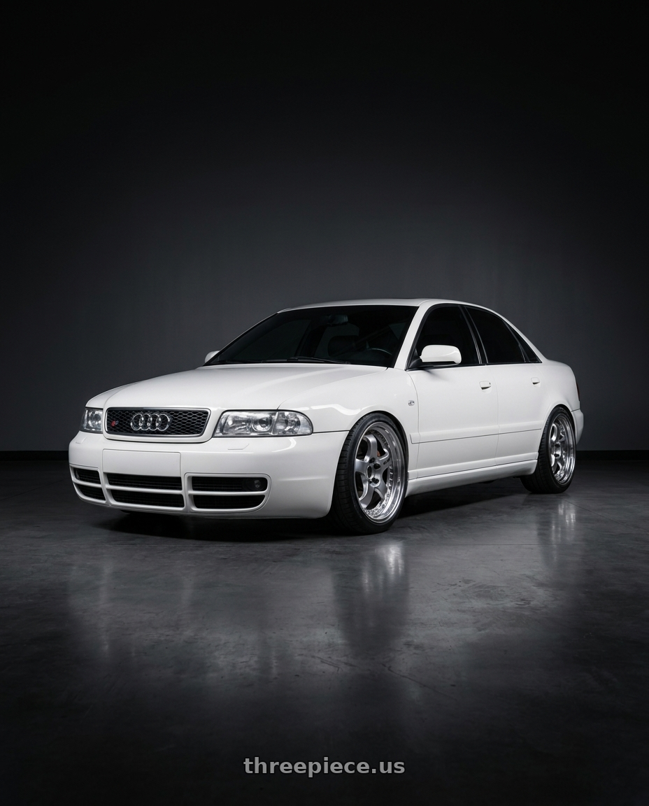 2001 Audi s4 with Work Meister S1 3P 5x112 18x8.5+37 O Disk Bright Buff Finish wheels