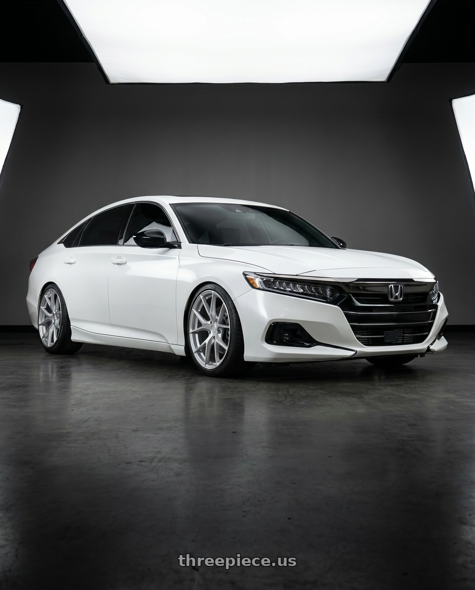 2022 honda accord with Aodhan AFF7 5x114.3 18x9.5+35 Gloss Silver Machined Face wheels