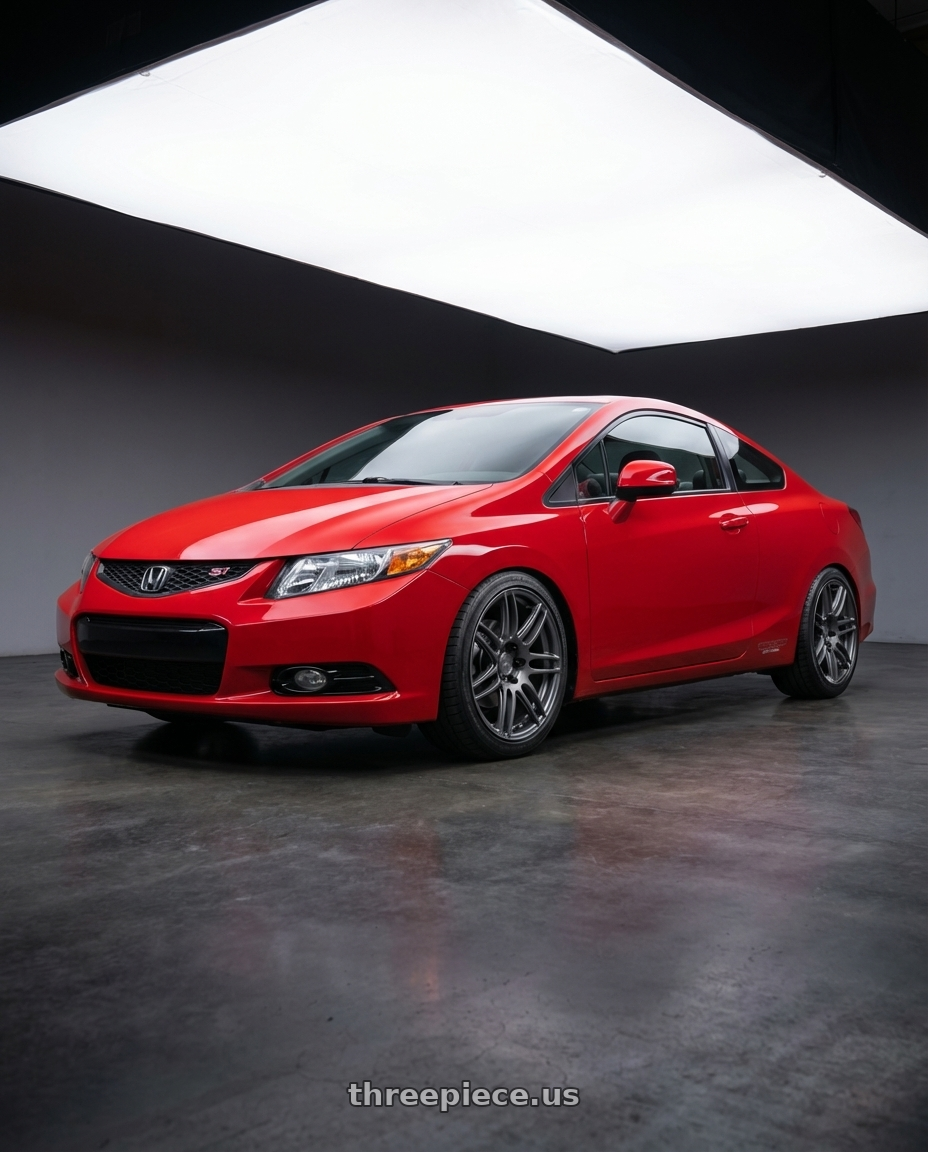 2011 Honda Civic Si with Niche 1PC M105 NR6 5X114.3/5X120 17X7.5 +45 MATTE GUN METAL wheels