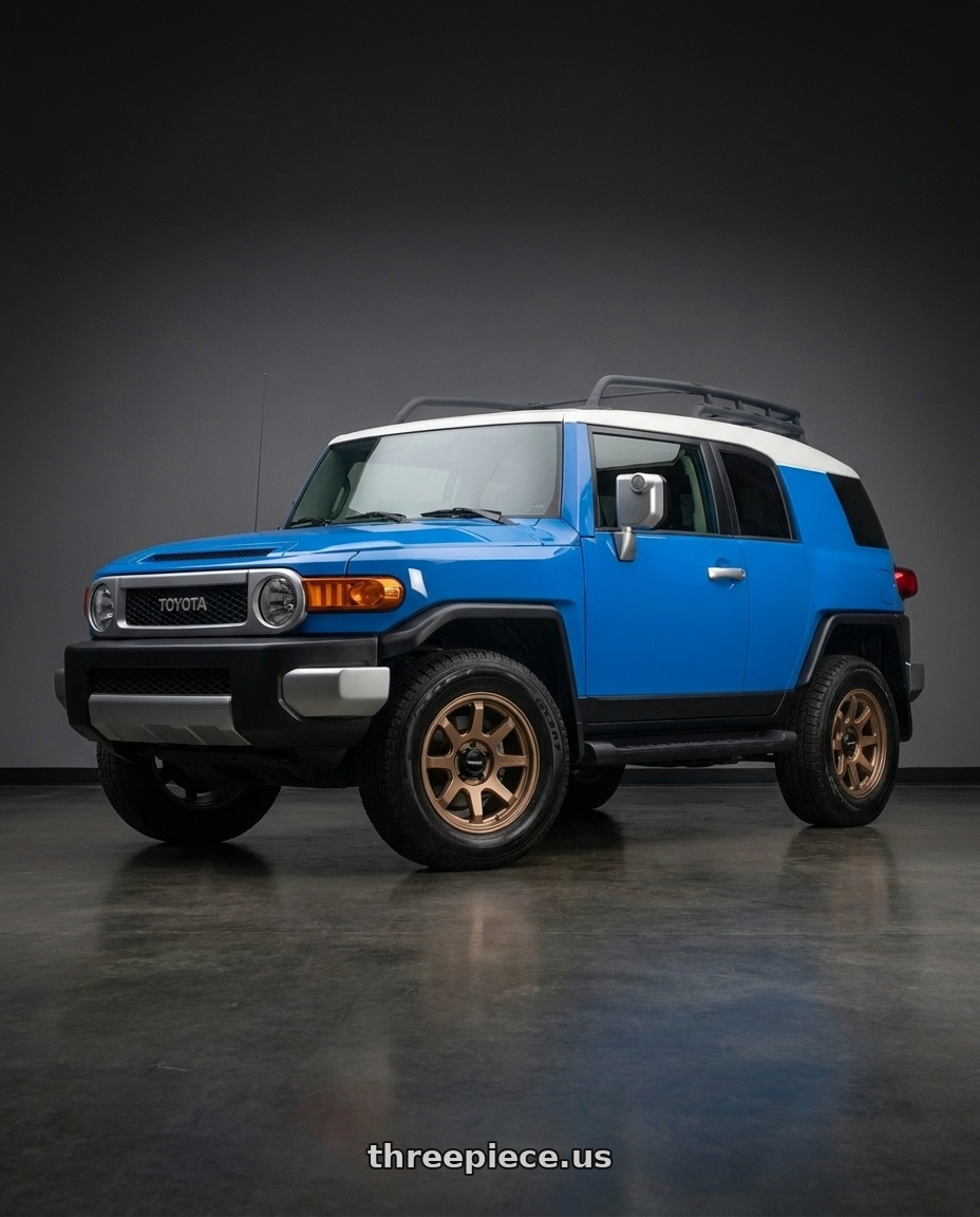 2007 Toyota FJ Cruiser with fifteen52 TURBOMAC HD 6x139.7 17x8.5 +0 BLOCK BRONZE (MATTE BRONZE/SATIN BLACK RING/STEEL HARDWARE) wheels