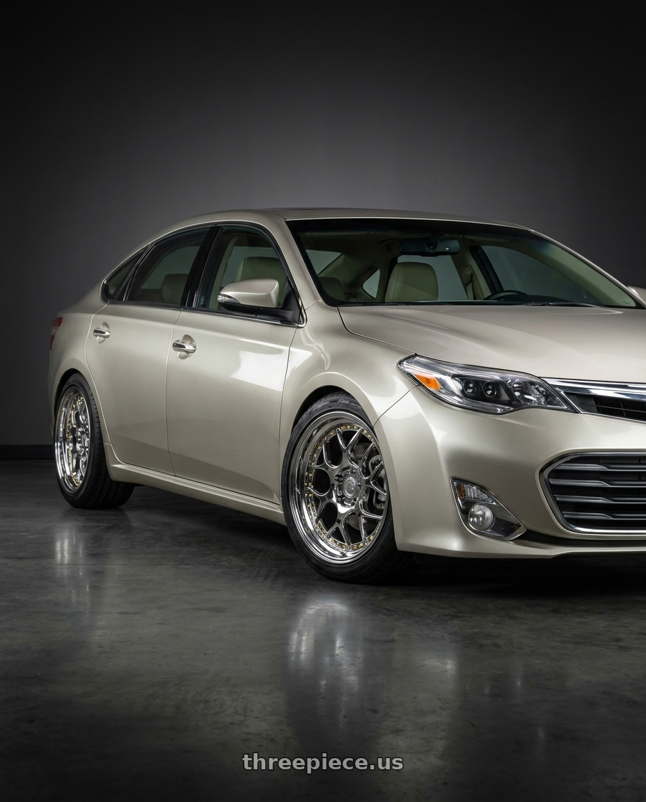 2013 toyota avalon with Aodhan DS01 5x114.3 18x9.5+30 Vacuum Chrome W/ Gold Rivets wheels