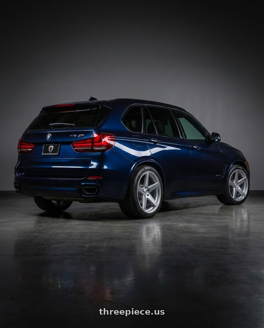 2014 bmw x5 m sport with MARQUEE WHEELS M9535 5x120 20x9+35 SILVER / MACHINED wheels rear three quarter view square tires