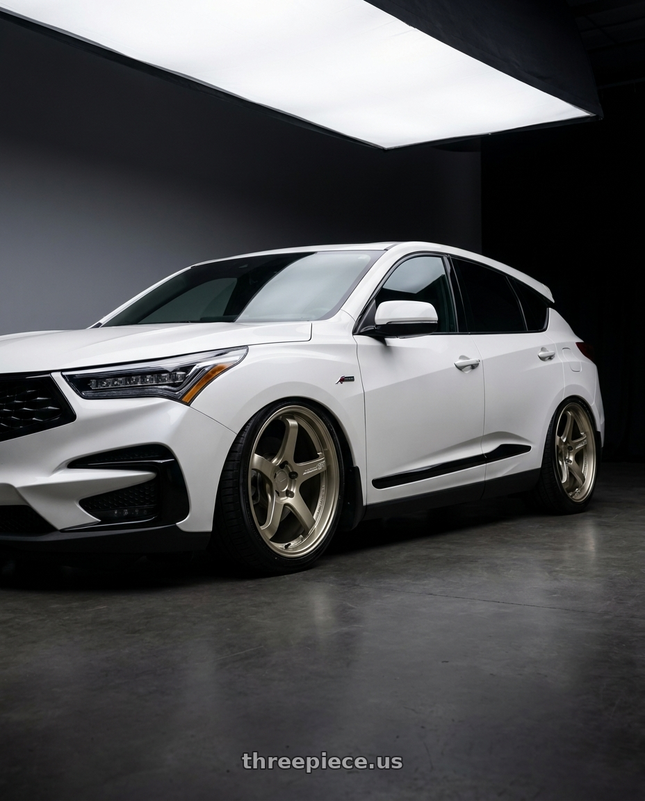 2021 ACURA RDX ASPEC WHITE with Advan Racing GT BEYOND 5x114.3 20x10.5 +24 RACING SAND METALLIC wheels