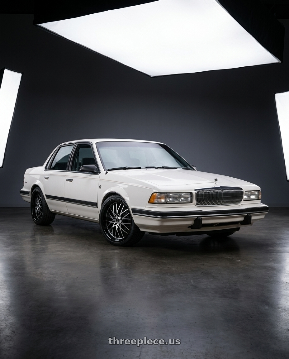 1990 Buick century limited white  with Konig Lace 5X100/5X114.3 16x7+40 Black/Machine Spoke wheels