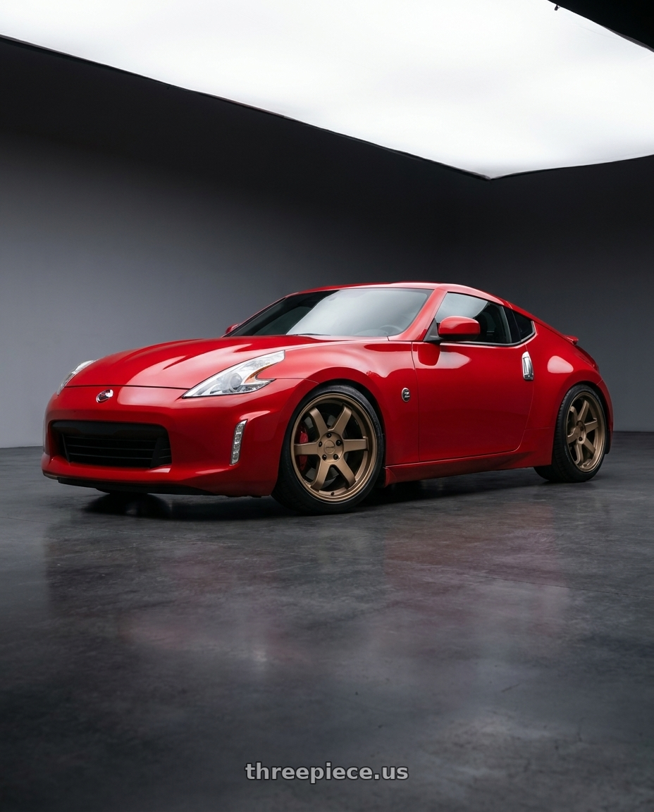 2018 Nissan 370z with KATANA RACING KR08 5x114.3 18x8 +40 Matte Bronze wheels