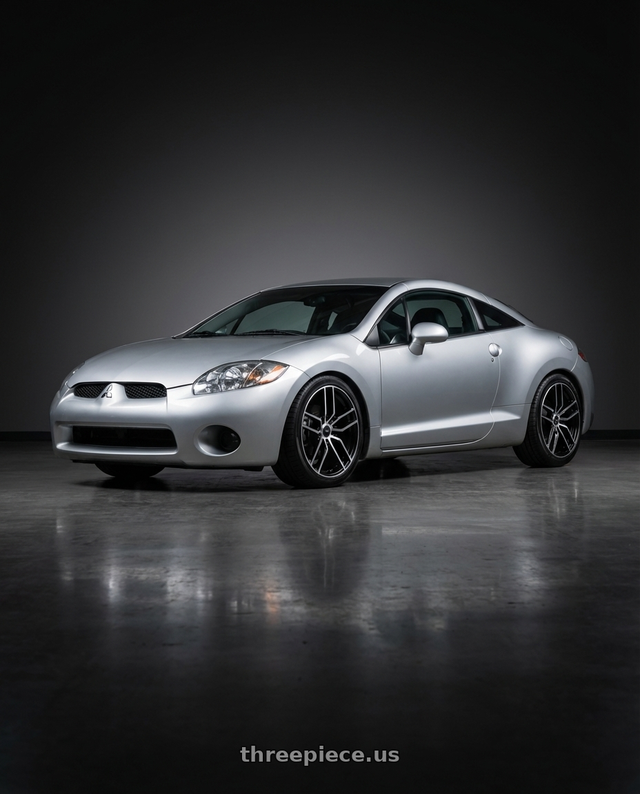 2010 Mitsubishi Eclipse with Konig Intention 5x114.3 18x8+45 Gloss Black / Machine Face wheels