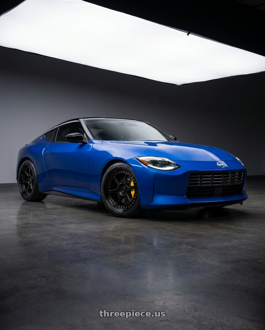 2024 nissan z with Aodhan DS09 5x114.3 19x9.5+22 Gloss Black W /Gold Rivets wheels